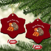 Viral Punch Monkey Ceramic Ornament Cute Baby Monkey With Plush Toy Animal Lovers