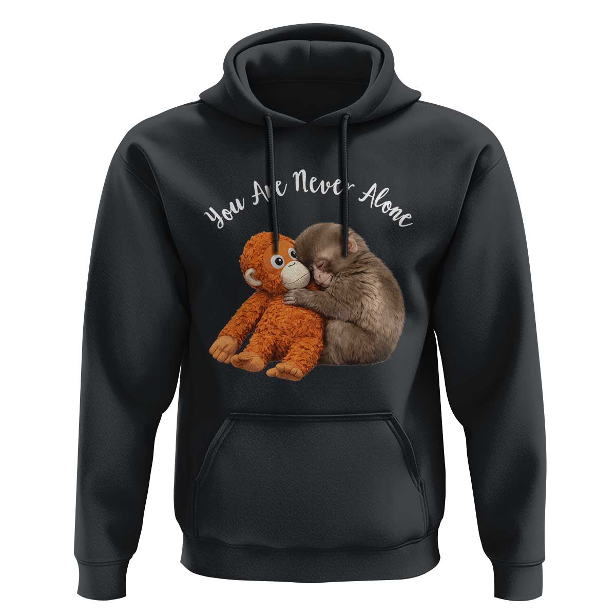 Viral Punch Monkey Hoodie Cute Baby Monkey With Plush Toy Animal Lovers