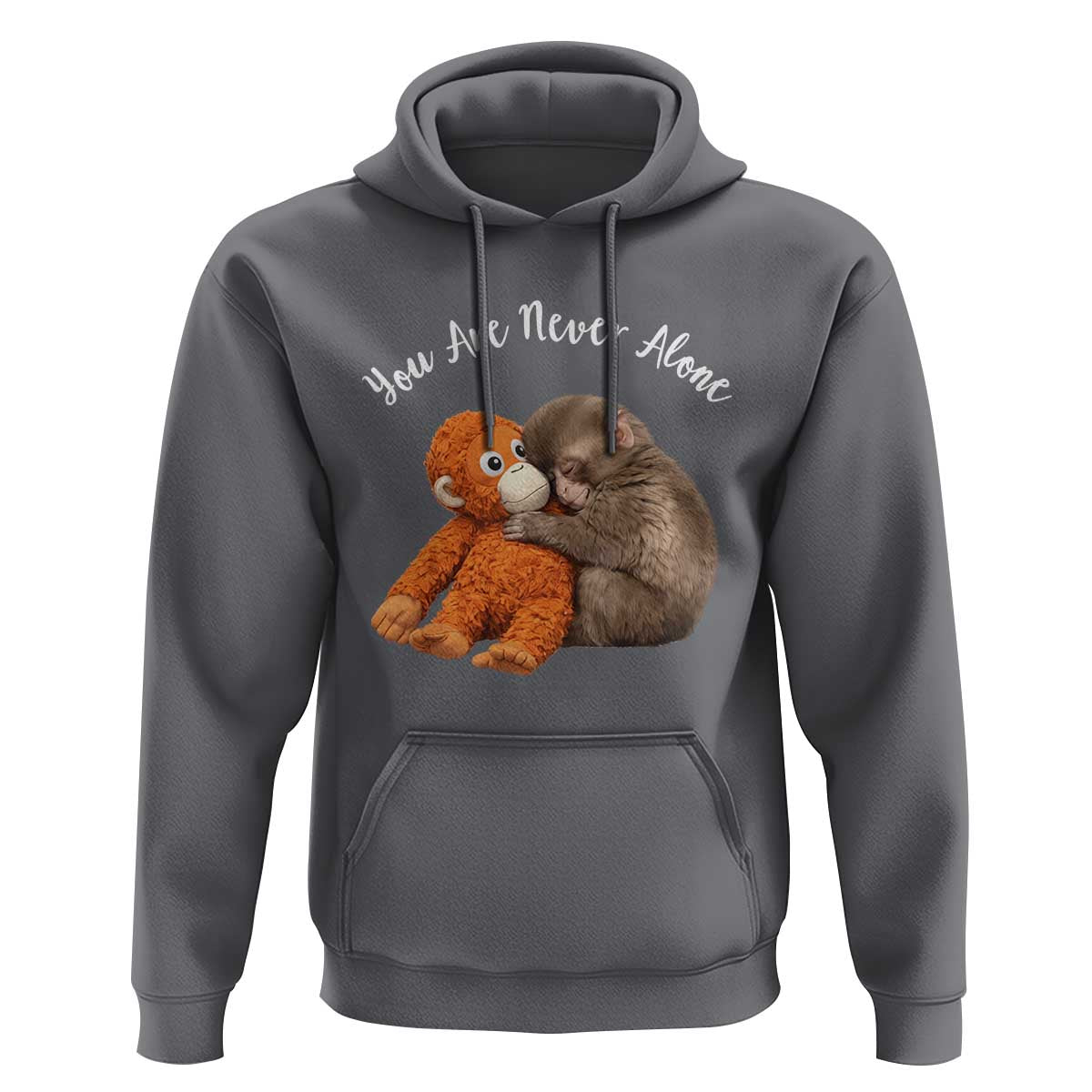 Viral Punch Monkey Hoodie Cute Baby Monkey With Plush Toy Animal Lovers