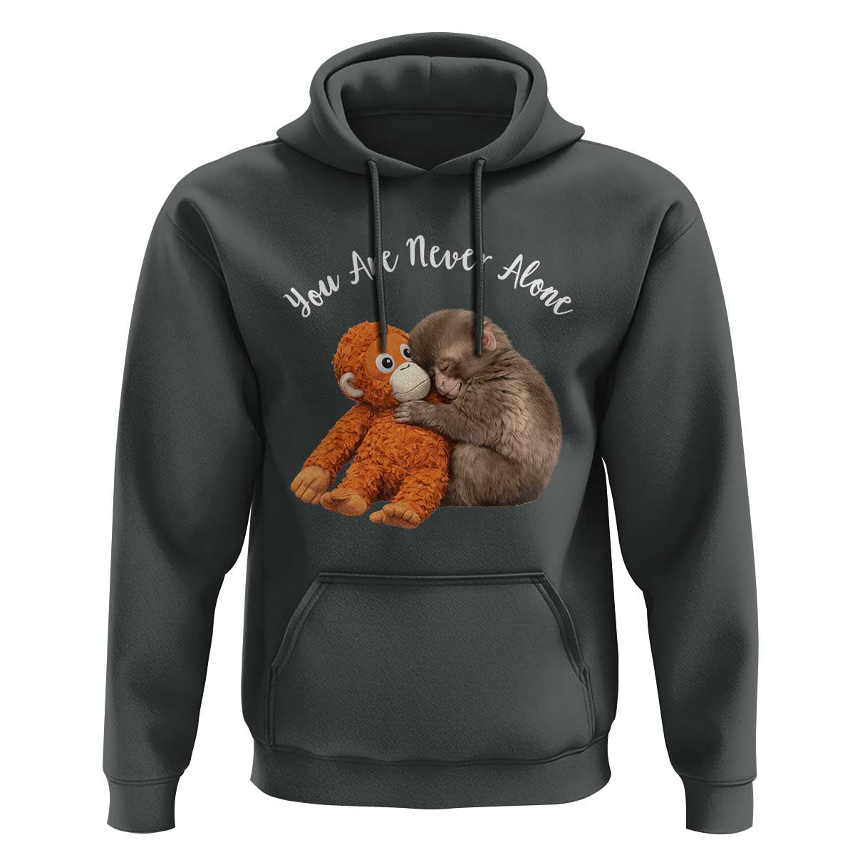 Viral Punch Monkey Hoodie Cute Baby Monkey With Plush Toy Animal Lovers