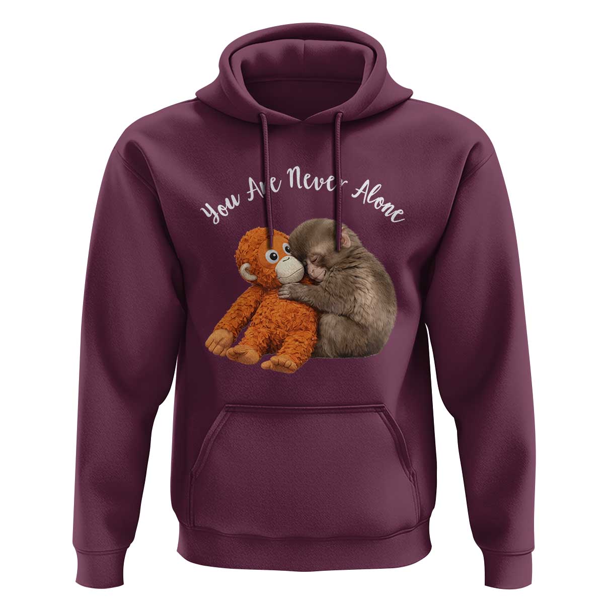 Viral Punch Monkey Hoodie Cute Baby Monkey With Plush Toy Animal Lovers