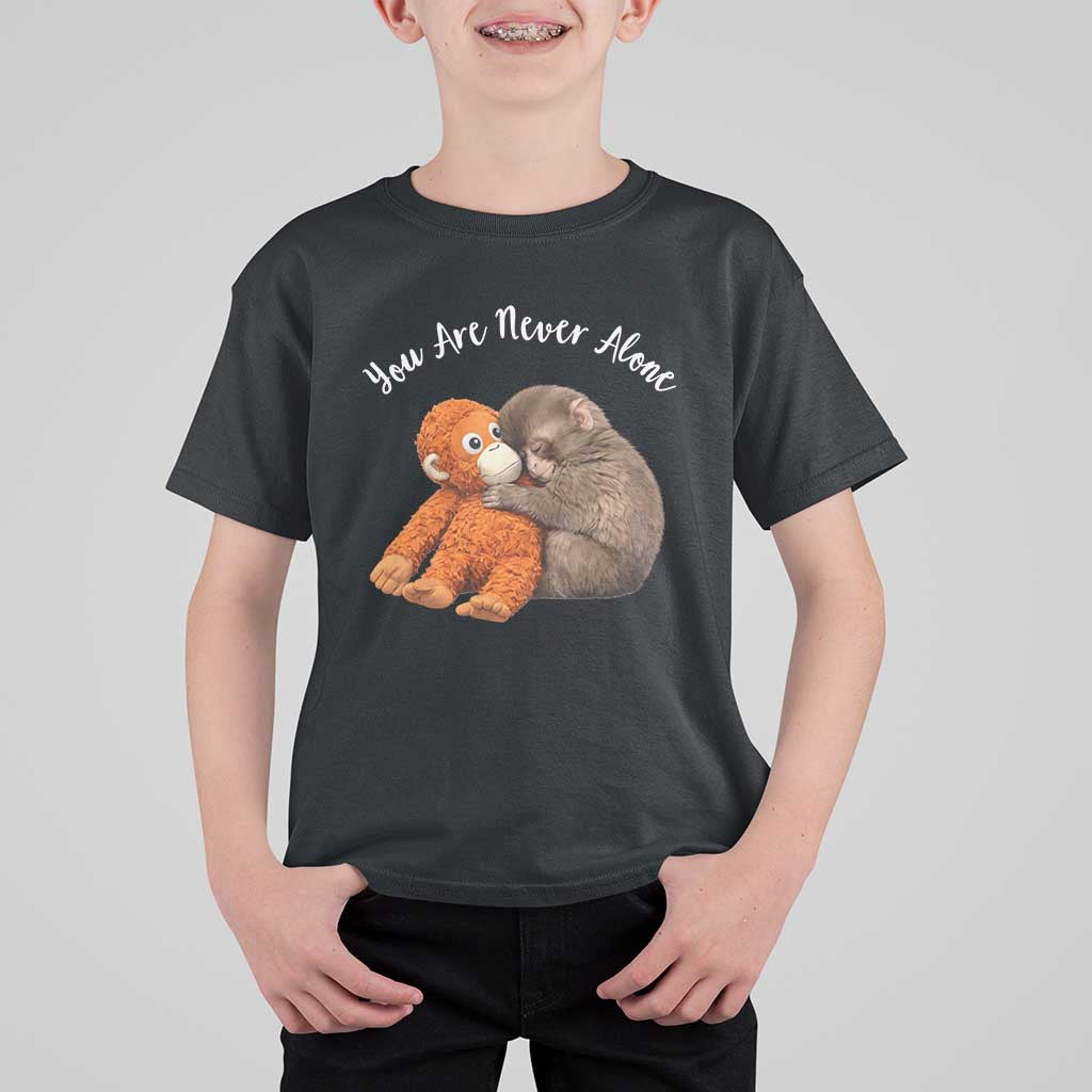 Viral Punch Monkey T Shirt For Kid Cute Baby Monkey With Plush Toy Animal Lovers