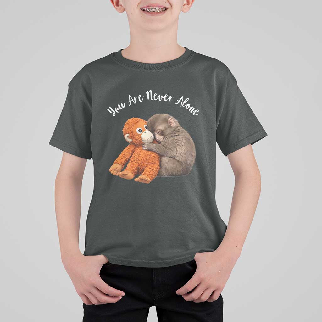 Viral Punch Monkey T Shirt For Kid Cute Baby Monkey With Plush Toy Animal Lovers