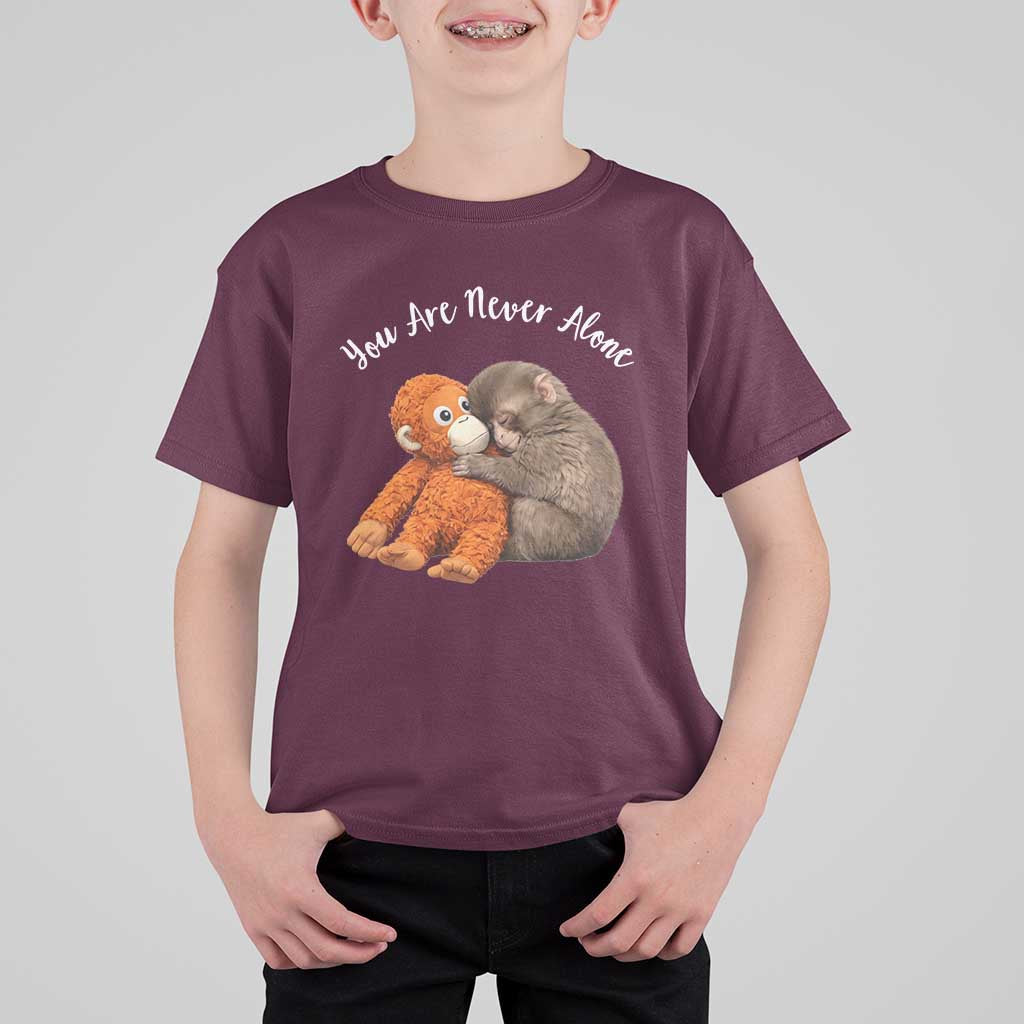 Viral Punch Monkey T Shirt For Kid Cute Baby Monkey With Plush Toy Animal Lovers