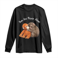 Viral Punch Monkey Long Sleeve Shirt Cute Baby Monkey With Plush Toy Animal Lovers