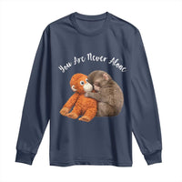 Viral Punch Monkey Long Sleeve Shirt Cute Baby Monkey With Plush Toy Animal Lovers