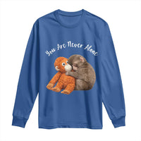 Viral Punch Monkey Long Sleeve Shirt Cute Baby Monkey With Plush Toy Animal Lovers