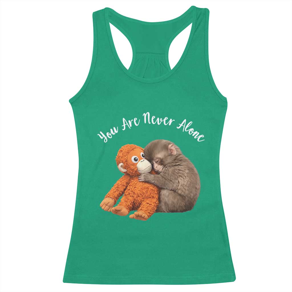 Viral Punch Monkey Racerback Tank Top Cute Baby Monkey With Plush Toy Animal Lovers