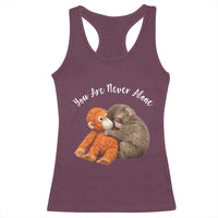 Viral Punch Monkey Racerback Tank Top Cute Baby Monkey With Plush Toy Animal Lovers
