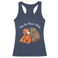 Viral Punch Monkey Racerback Tank Top Cute Baby Monkey With Plush Toy Animal Lovers