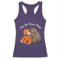 Viral Punch Monkey Racerback Tank Top Cute Baby Monkey With Plush Toy Animal Lovers