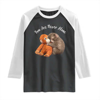Viral Punch Monkey Raglan Shirt Cute Baby Monkey With Plush Toy Animal Lovers