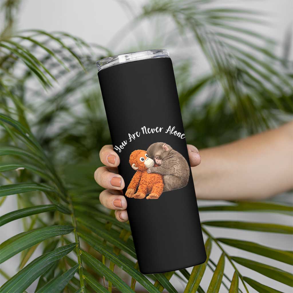 Viral Punch Monkey Skinny Tumbler Cute Baby Monkey With Plush Toy Animal Lovers