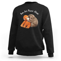 Viral Punch Monkey Sweatshirt Cute Baby Monkey With Plush Toy Animal Lovers