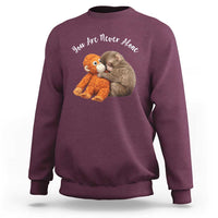 Viral Punch Monkey Sweatshirt Cute Baby Monkey With Plush Toy Animal Lovers