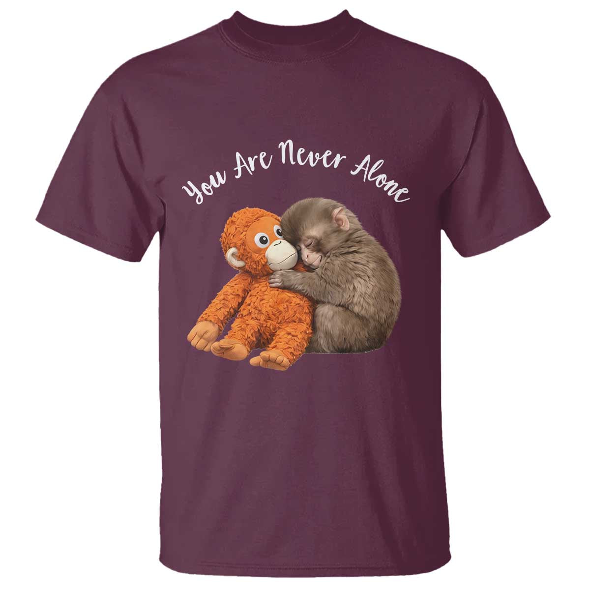 Viral Punch Monkey T Shirt Cute Baby Monkey With Plush Toy Animal Lovers