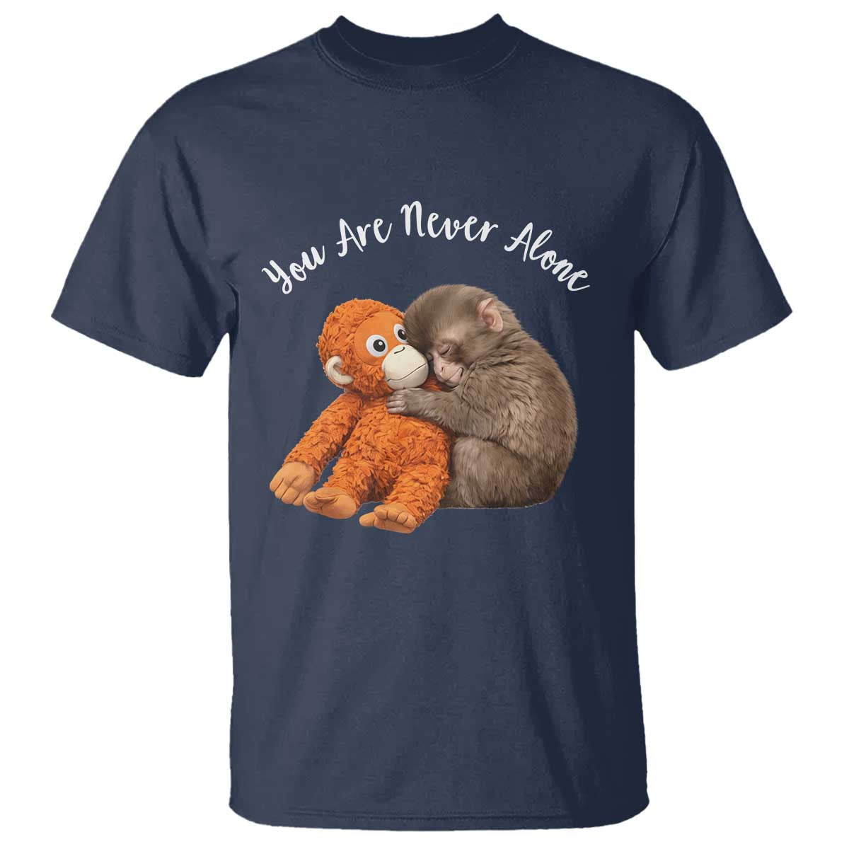 Viral Punch Monkey T Shirt Cute Baby Monkey With Plush Toy Animal Lovers