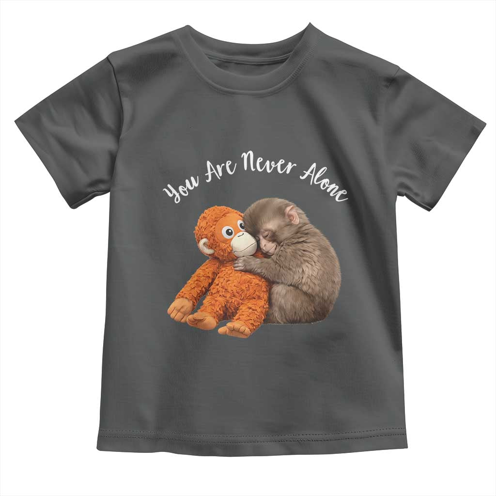 Viral Punch Monkey Toddler T Shirt Cute Baby Monkey With Plush Toy Animal Lovers