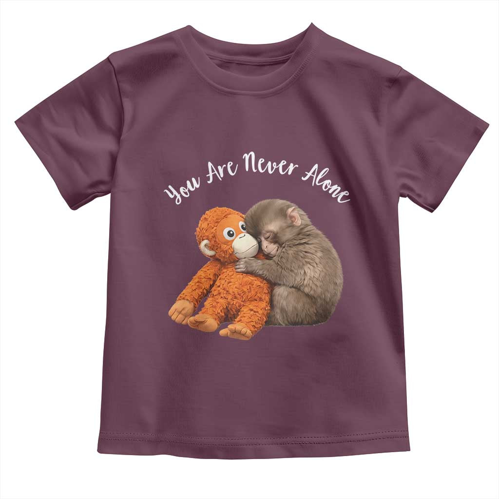 Viral Punch Monkey Toddler T Shirt Cute Baby Monkey With Plush Toy Animal Lovers