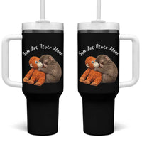 Viral Punch Monkey Tumbler With Handle Cute Baby Monkey With Plush Toy Animal Lovers