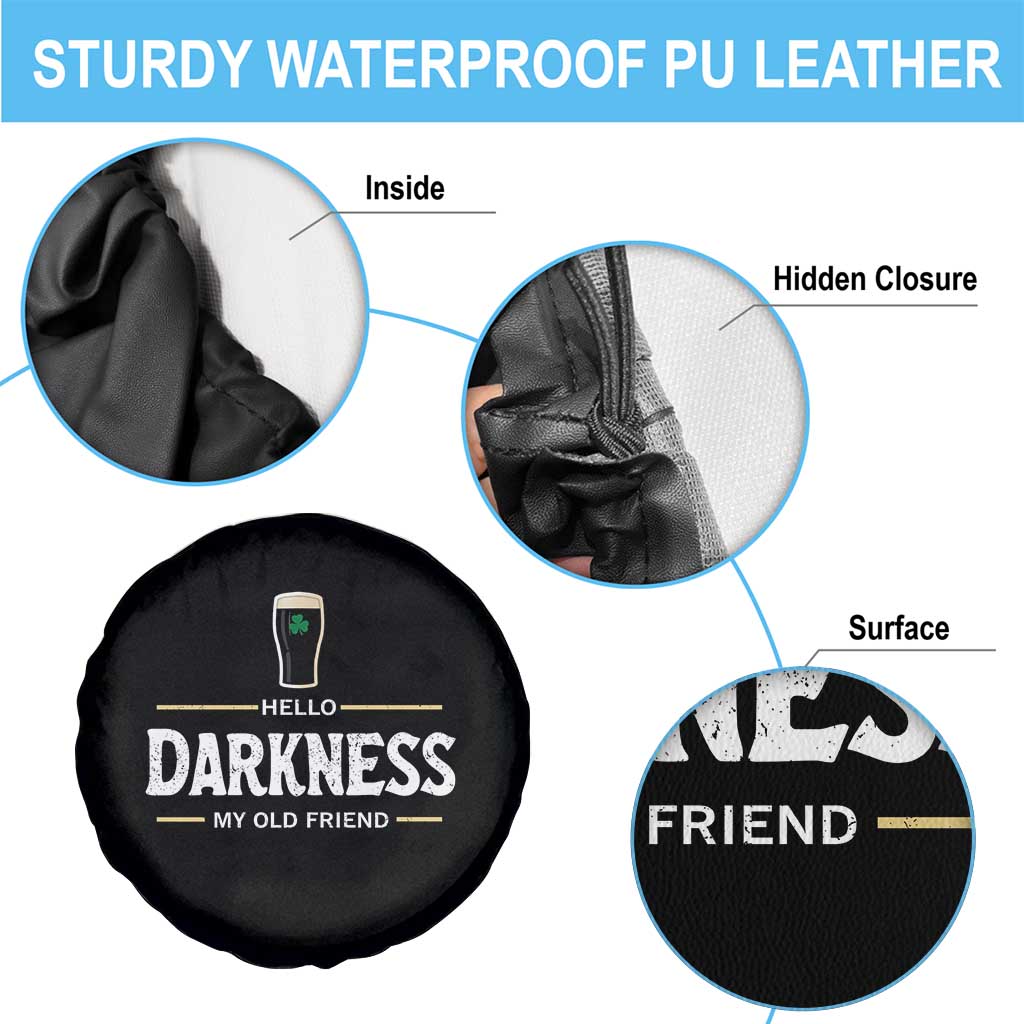 Hello Darkness My Old Friend Irish Beer Spare Tire Cover Funny Drinking St Patricks Day Party Shamrock