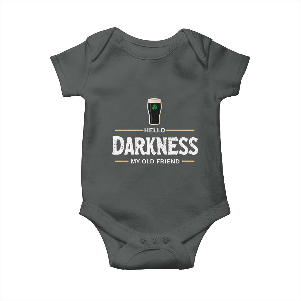 Hello Darkness My Old Friend Irish Beer Baby Onesie Funny Drinking St Patricks Day Party Shamrock