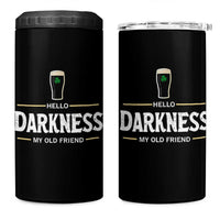 Hello Darkness My Old Friend Irish Beer 4 in 1 Can Cooler Tumbler Funny Drinking St Patricks Day Party Shamrock