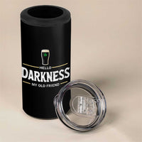 Hello Darkness My Old Friend Irish Beer 4 in 1 Can Cooler Tumbler Funny Drinking St Patricks Day Party Shamrock