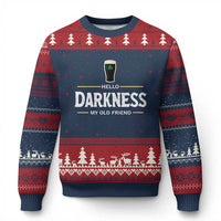 Hello Darkness My Old Friend Irish Beer Ugly Christmas Sweater Funny Drinking St Patricks Day Party Shamrock