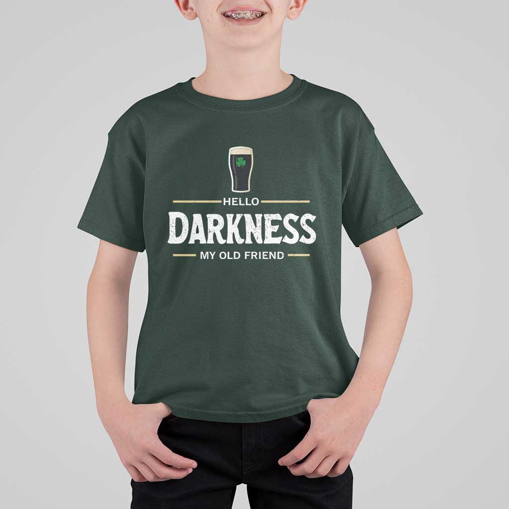 Hello Darkness My Old Friend Irish Beer T Shirt For Kid Funny Drinking St Patricks Day Party Shamrock