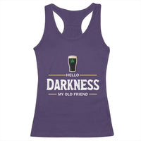 Hello Darkness My Old Friend Irish Beer Racerback Tank Top Funny Drinking St Patricks Day Party Shamrock
