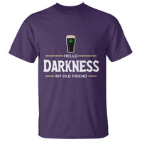 Hello Darkness My Old Friend Irish Beer T Shirt Funny Drinking St Patricks Day Party Shamrock