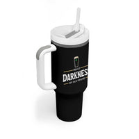 Hello Darkness My Old Friend Irish Beer Tumbler With Handle Funny Drinking St Patricks Day Party Shamrock