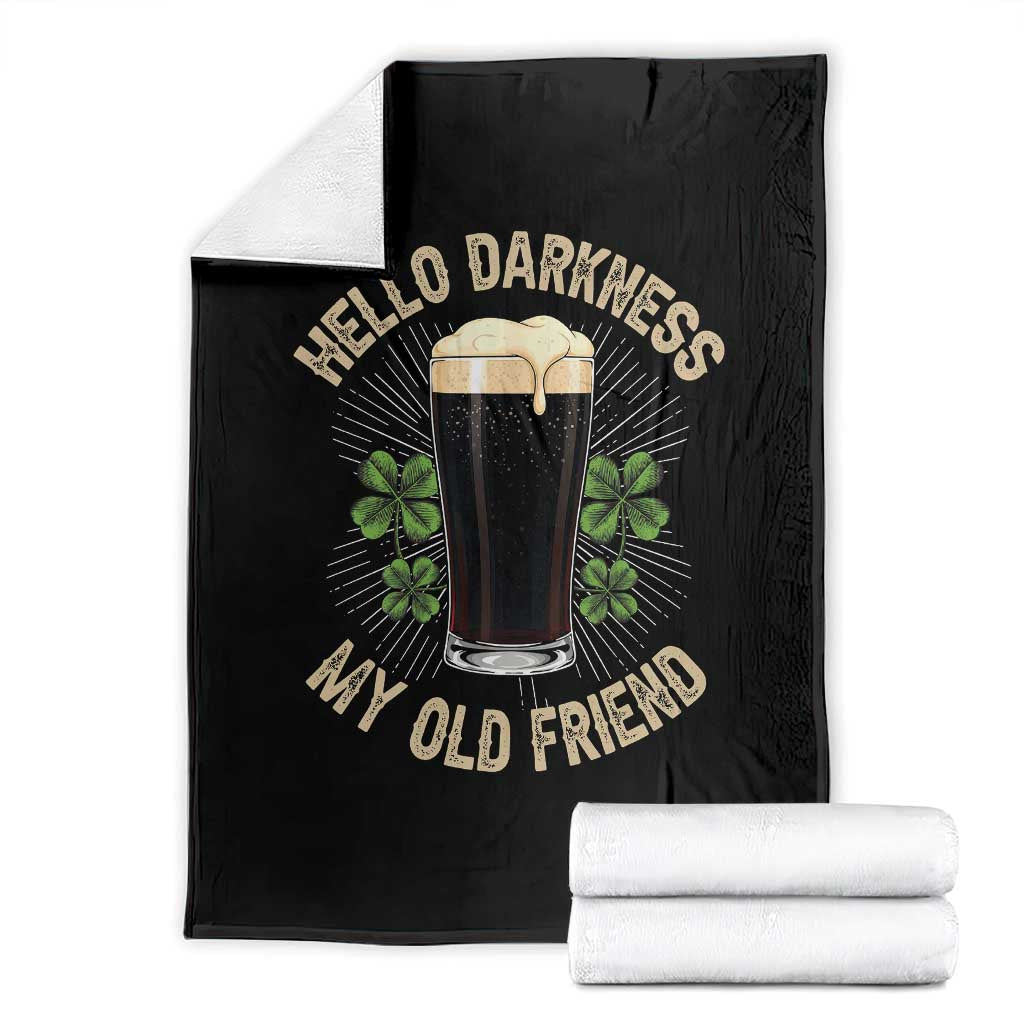 Irish Shamrock Beer Day Throw Blanket Hello Darkness My Old Friend