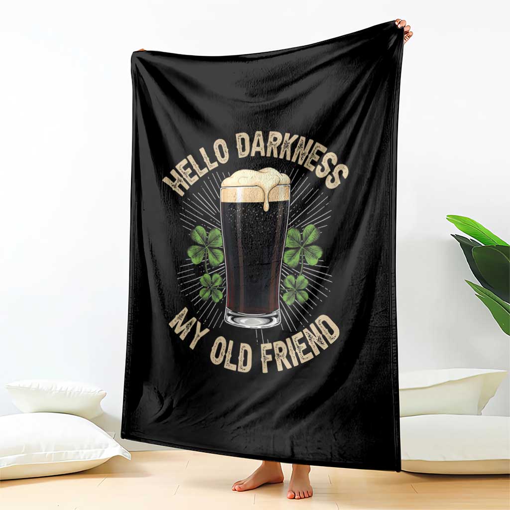 Irish Shamrock Beer Day Throw Blanket Hello Darkness My Old Friend