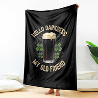 Irish Shamrock Beer Day Throw Blanket Hello Darkness My Old Friend