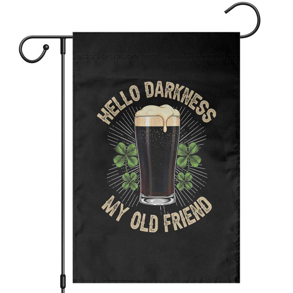 Irish Shamrock Beer Day Garden Flag Hello Darkness My Old Friend