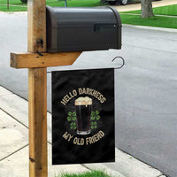 Irish Shamrock Beer Day Garden Flag Hello Darkness My Old Friend