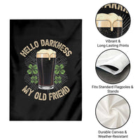 Irish Shamrock Beer Day Garden Flag Hello Darkness My Old Friend