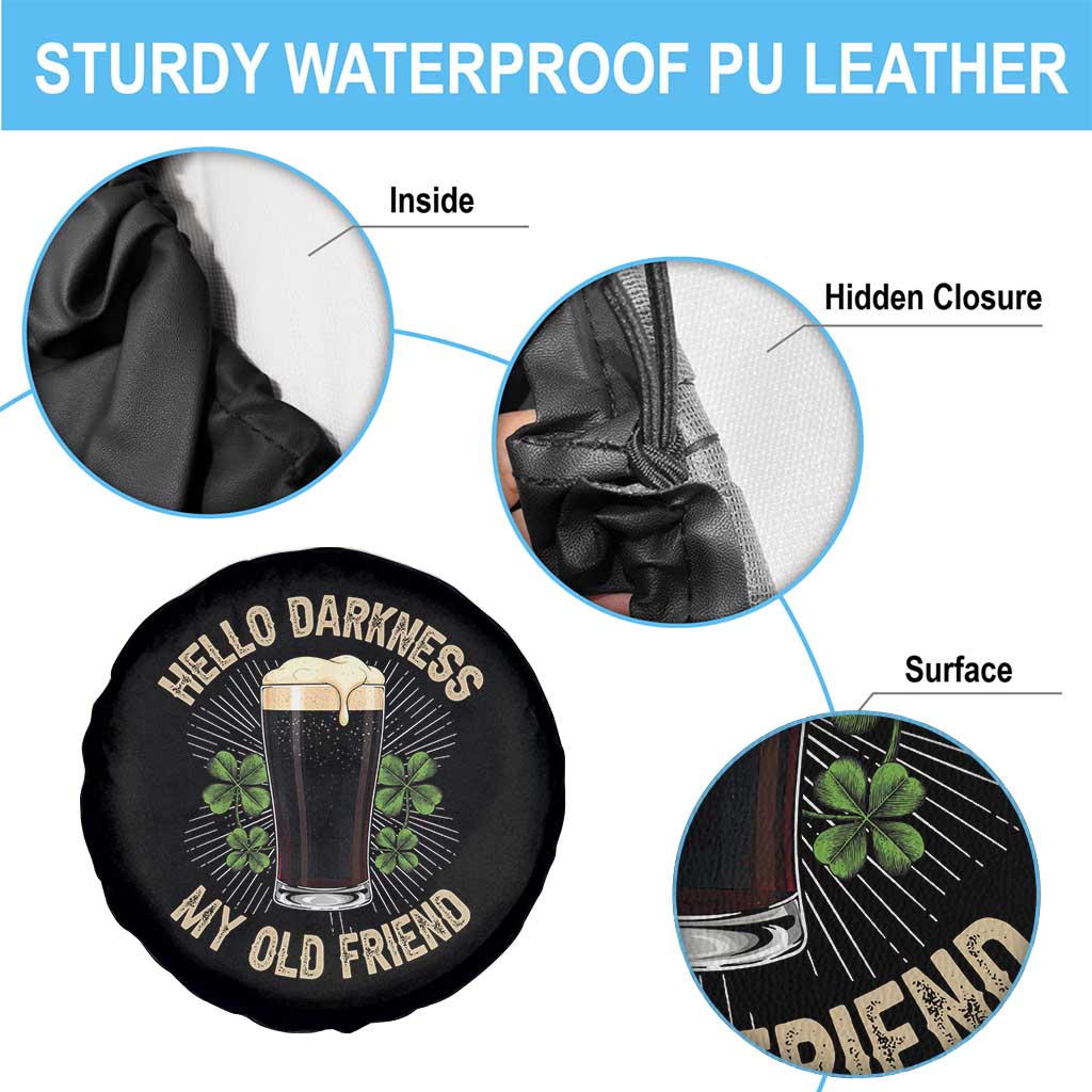 Irish Shamrock Beer Day Spare Tire Cover Hello Darkness My Old Friend