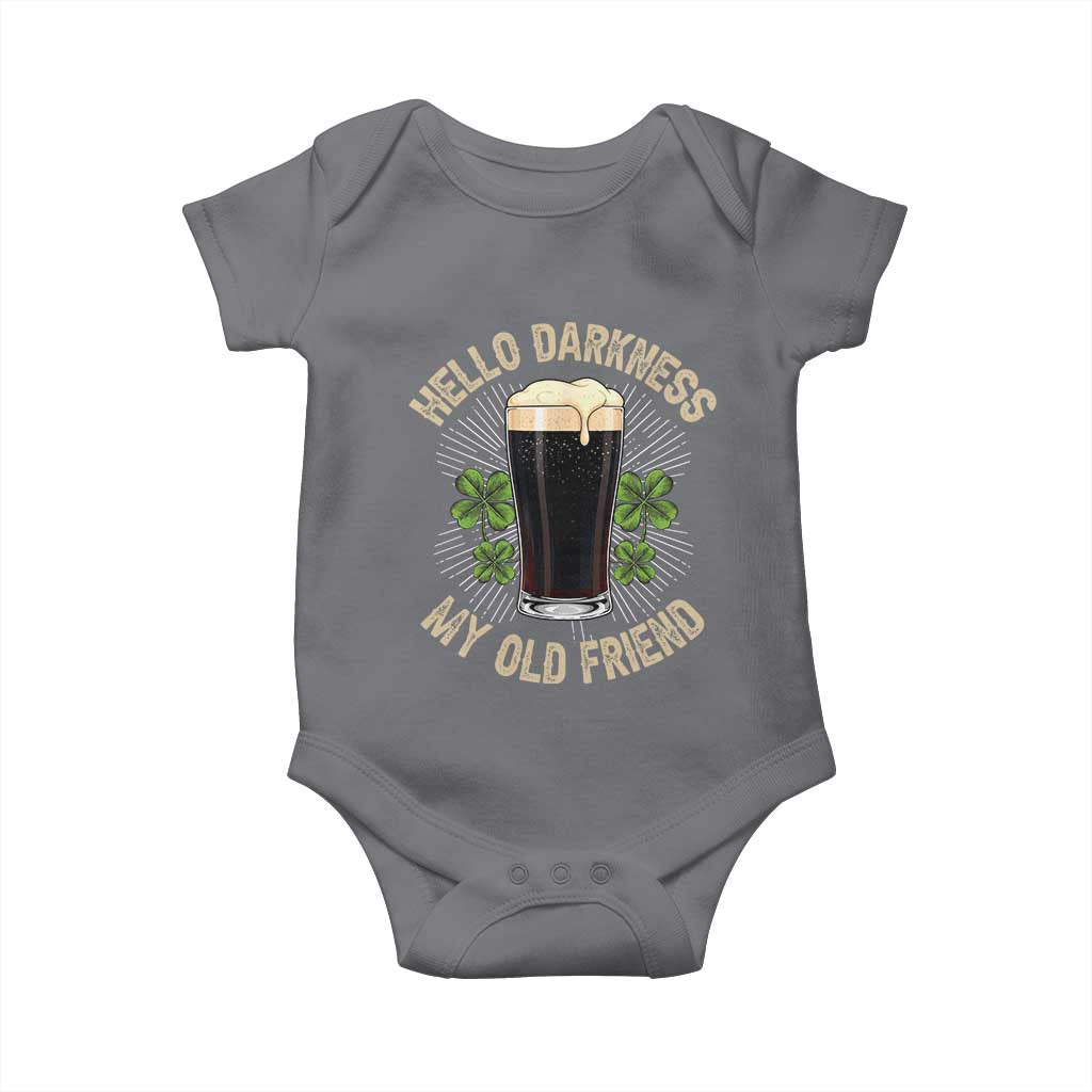 Irish Shamrock Beer Day Baby Onesie Hello Darkness My Old Friend