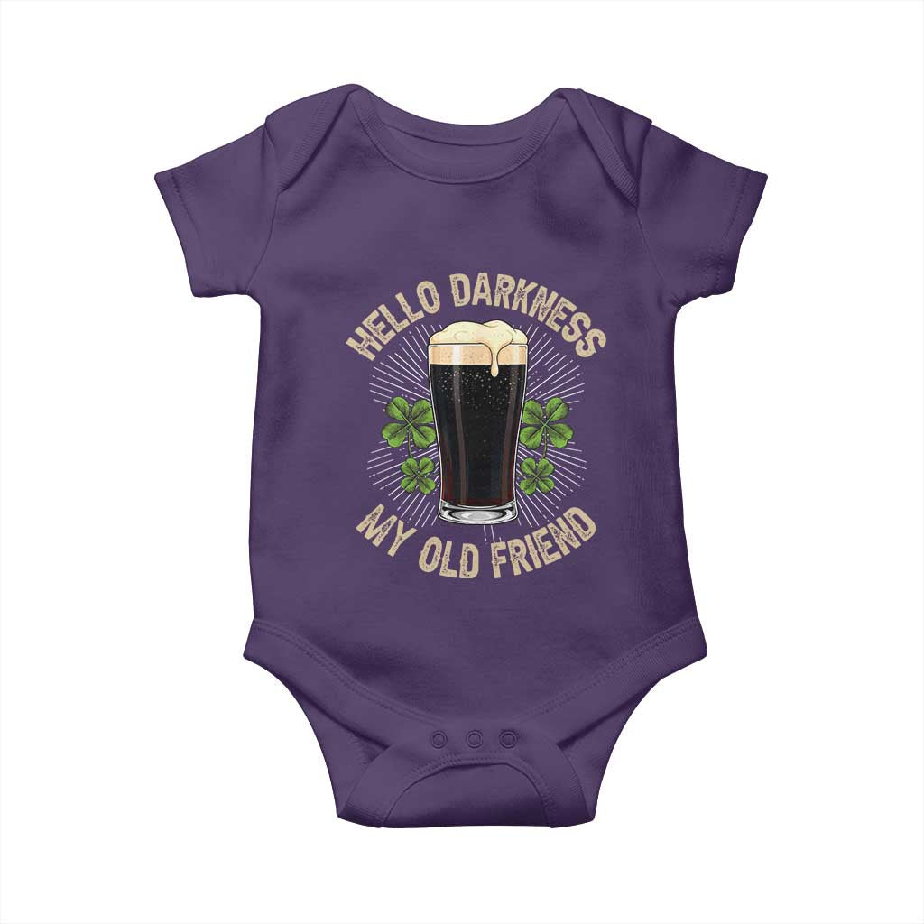 Irish Shamrock Beer Day Baby Onesie Hello Darkness My Old Friend