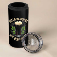 Irish Shamrock Beer Day 4 in 1 Can Cooler Tumbler Hello Darkness My Old Friend