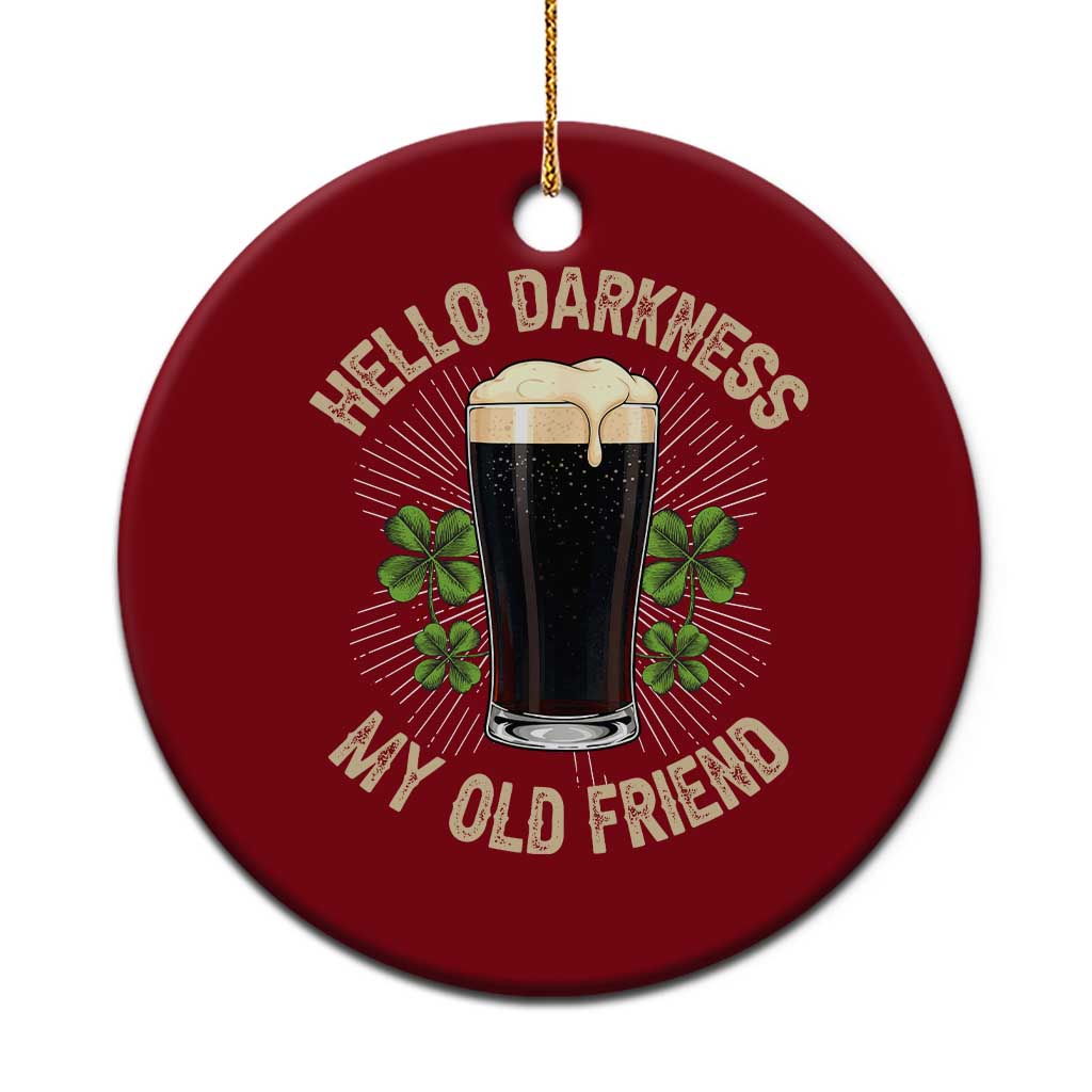Irish Shamrock Beer Day Ceramic Ornament Hello Darkness My Old Friend
