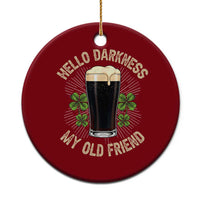 Irish Shamrock Beer Day Ceramic Ornament Hello Darkness My Old Friend