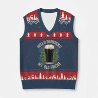 Irish Shamrock Beer Day V-Neck Knit Sweater Vest Hello Darkness My Old Friend
