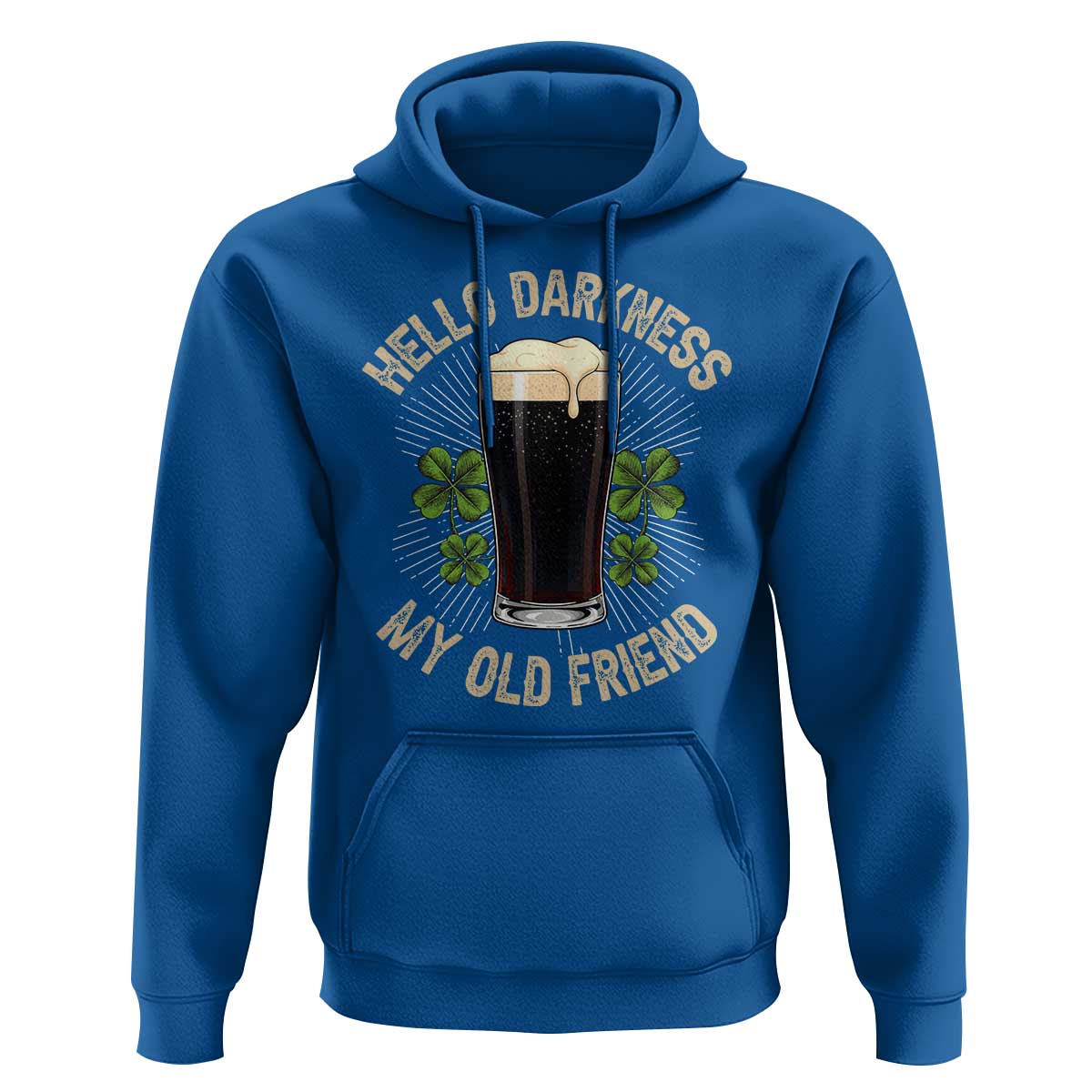 Irish Shamrock Beer Day Hoodie Hello Darkness My Old Friend