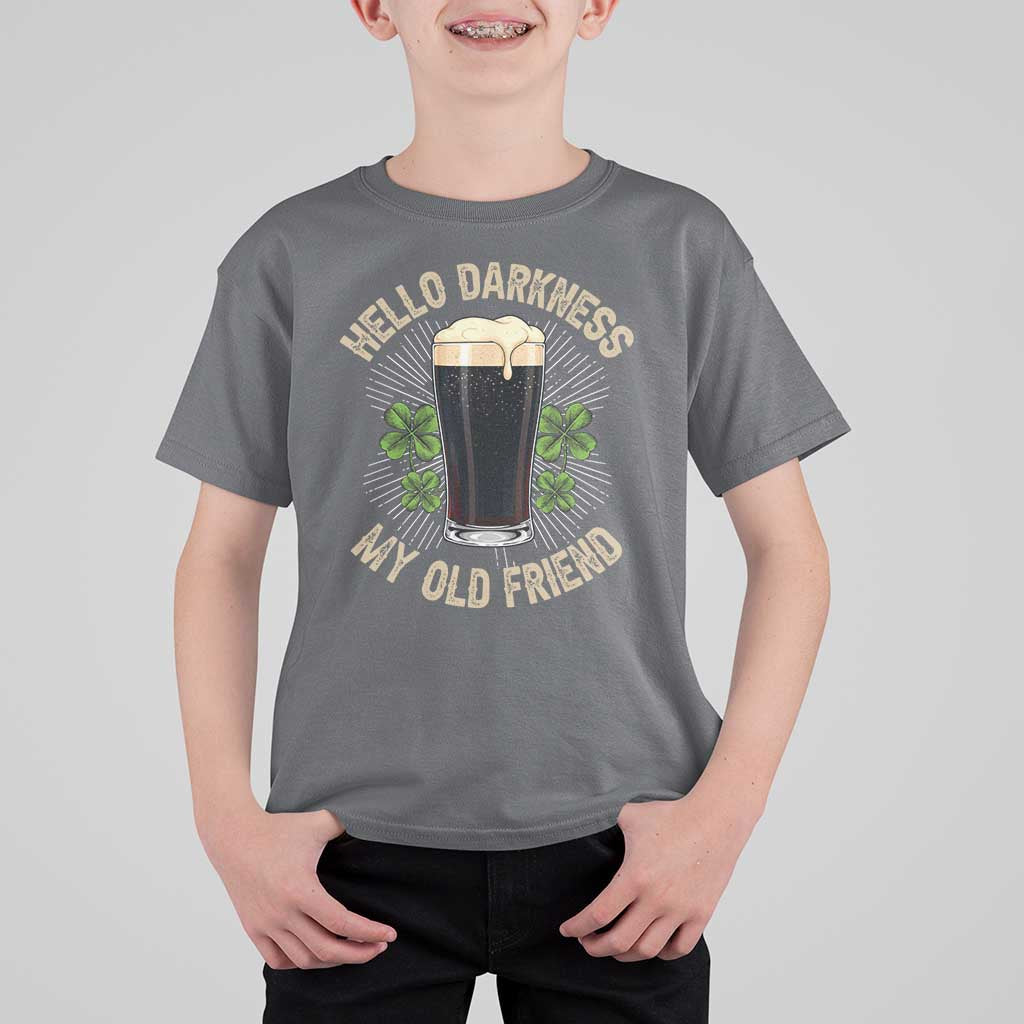 Irish Shamrock Beer Day T Shirt For Kid Hello Darkness My Old Friend