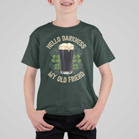 Irish Shamrock Beer Day T Shirt For Kid Hello Darkness My Old Friend