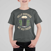 Irish Shamrock Beer Day T Shirt For Kid Hello Darkness My Old Friend